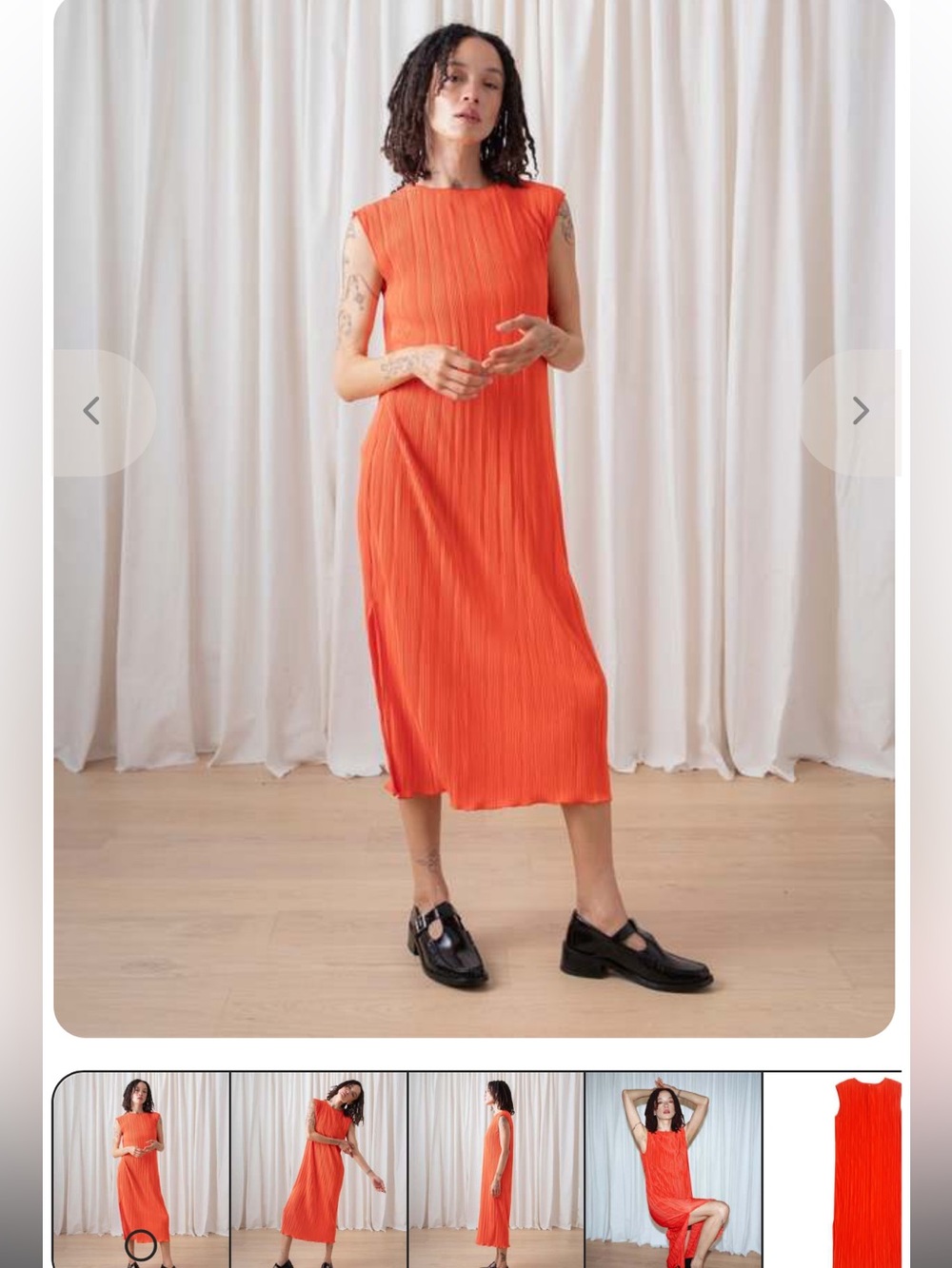 Ali Golden Pleated Tank Dress